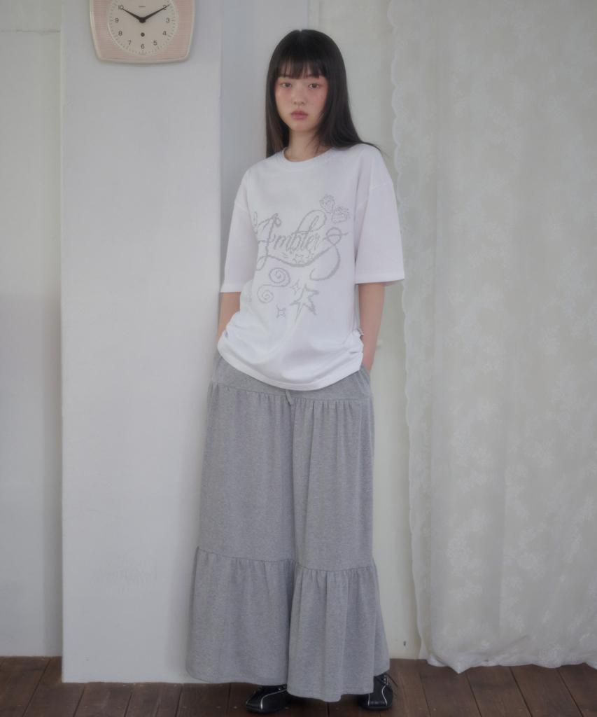 AMBLER Cross-Stitch Graphic Short Sleeve T-Shirt As1306 (White)