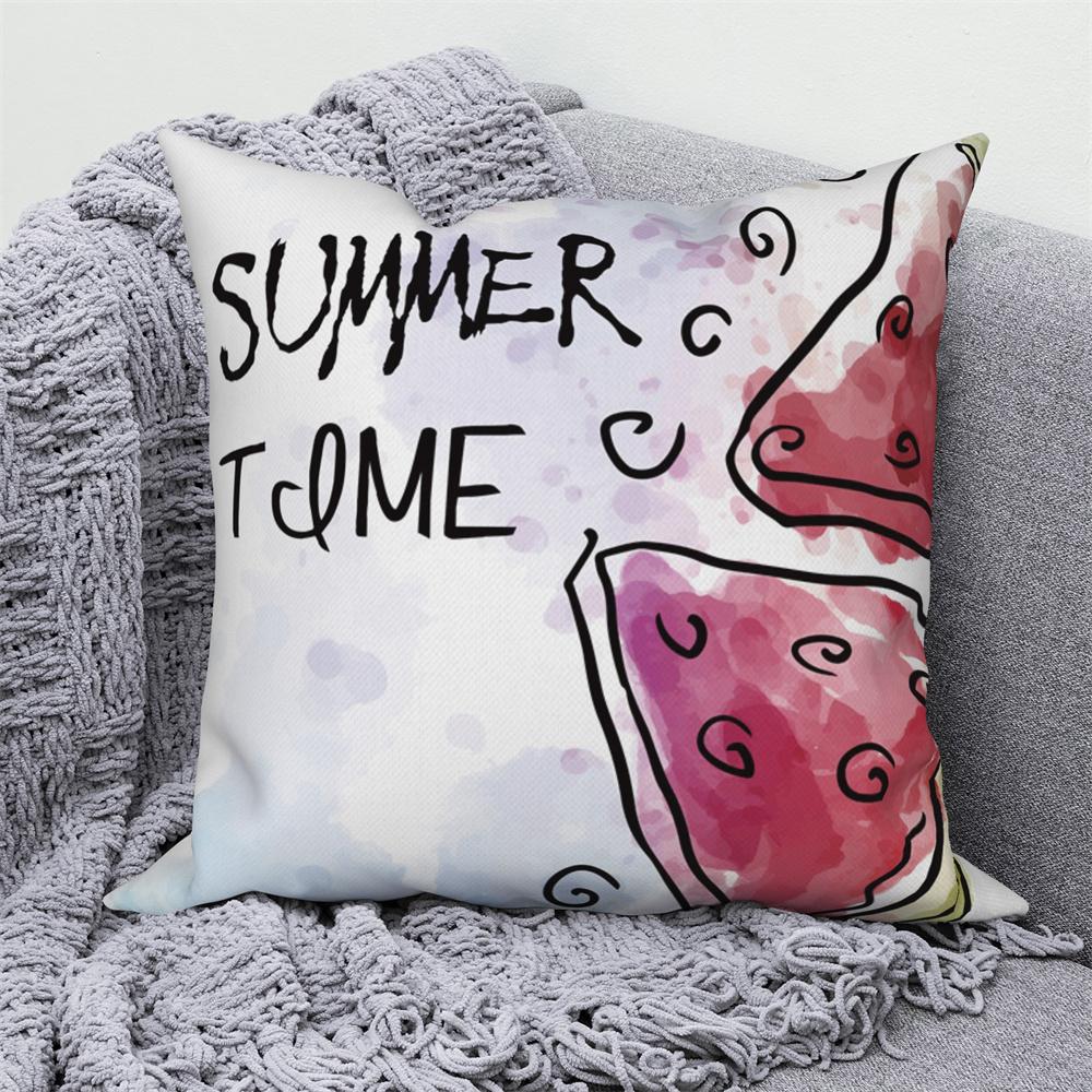 Home Sofa Office Cushion Pillowcase  Summer Vacation Alphabet Printed