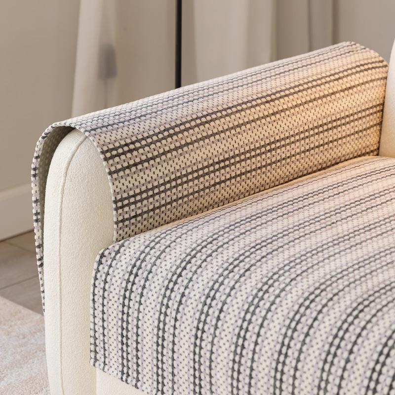 Nordische Chenille Sofaauflage Bezug für Wohnzimmer Alle Jahreszeiten Universeller Sofabezug Rutschfestes Couchtuch Schutz