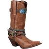 Botas Cowboy de Media Caña con Correa de Cuero Crush para Mujer