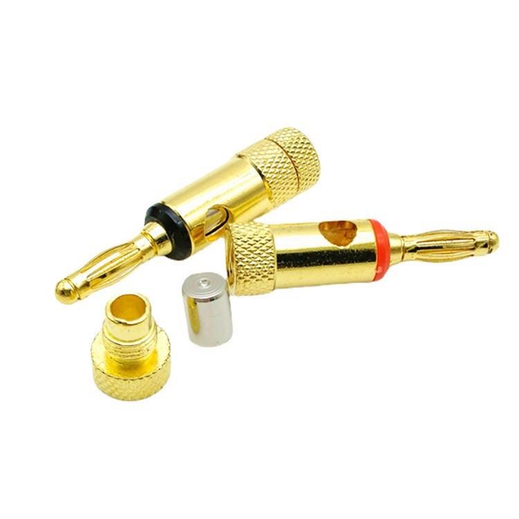 Gold-Plated Solderless 4MM Banana Speaker Plug Connector