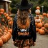 Women's Halloween Print Long Sleeve Neck Pullover Sweatshirt