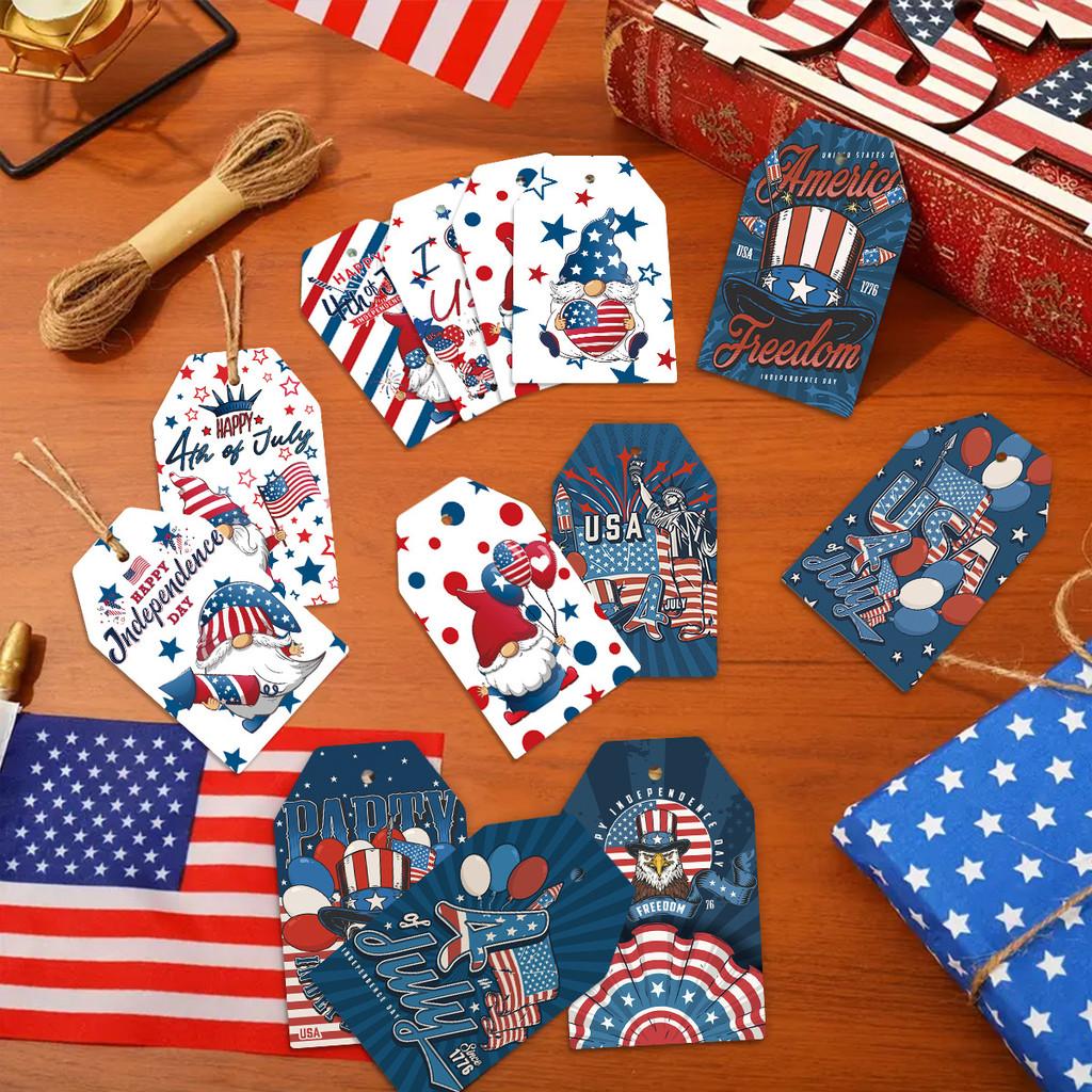 Day Theme Independence Star Pattern Label Party Paper Decorative Pendant