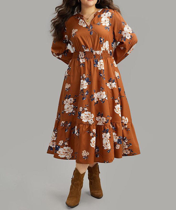 New Plus Size Printed French Casual Skirt - Elegant Women s Dress, European & American Style XL