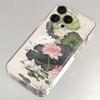 Chinese Ink Wash Lotus Bird Clear Phone Case for iPhone 17 16 15 14 13 12 11 16E Series Pro Max Plus Double Layer Protection