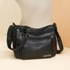 Simple PU Leather Multi Pocket Shoulder Bag