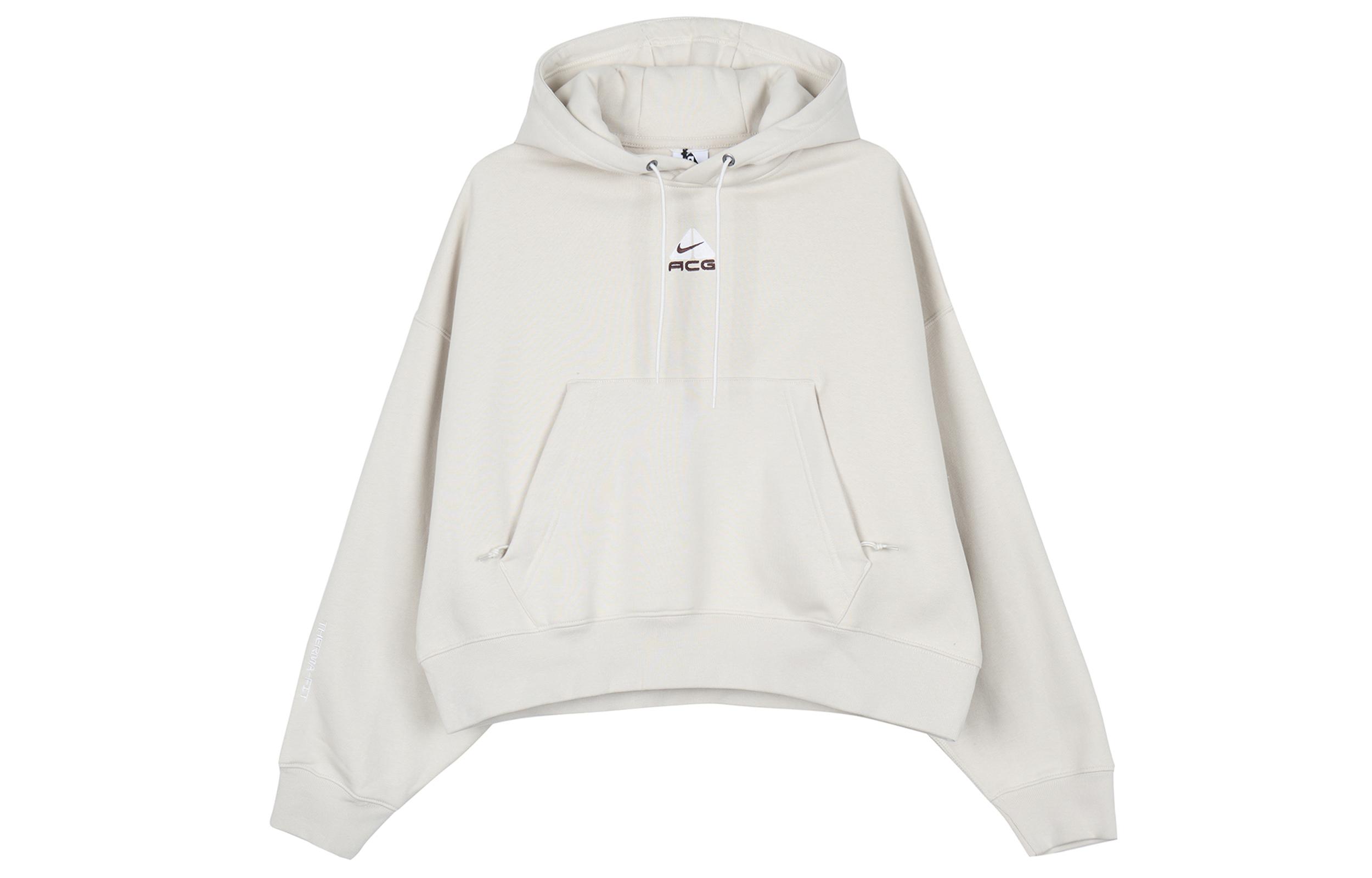 Nike Sweatshirts Women s Ecru Hooded Moderate Other DQ5808-104 XL