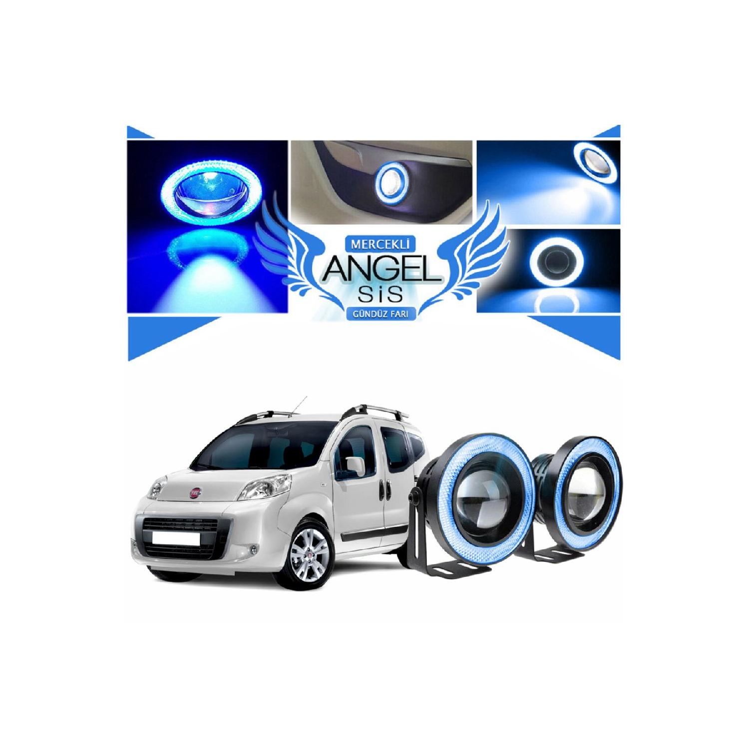 

Совместимость с Fiat Fiorino, противотуманные фары Led Angel с универсальными линзами, ледяной синий цвет, 76 мм