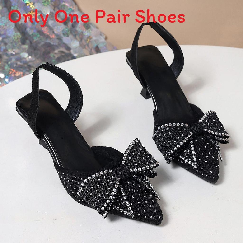 Water Dots Bow High Heels For Women Summer Elegant Pu Slip On Collection Shoe