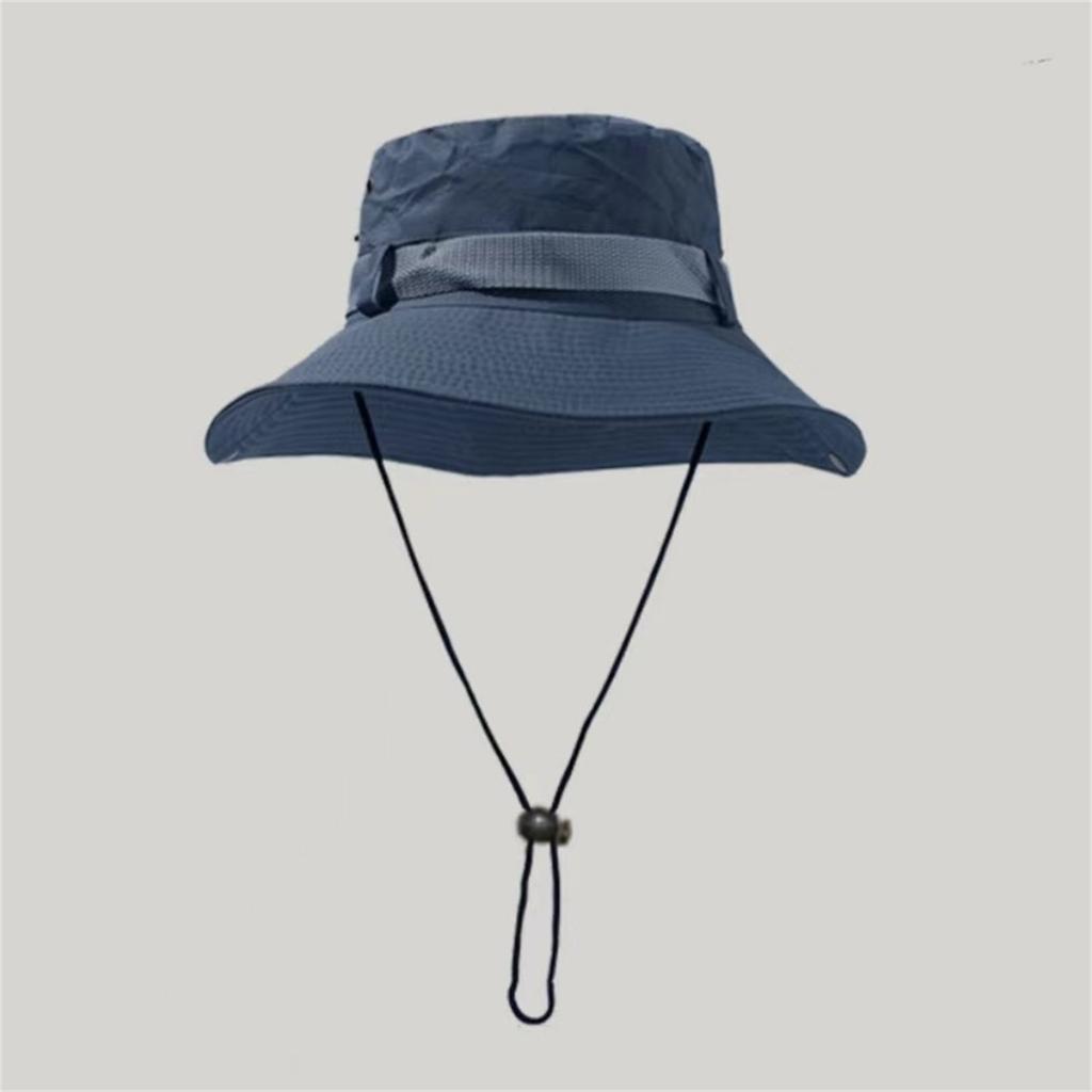 Summer Men's And Women's Outdoor- Sun Hats Ponytail Hole Mesh Breathable Sunscreen Fisherman Hat Brim- Mountaineering Sun Hat