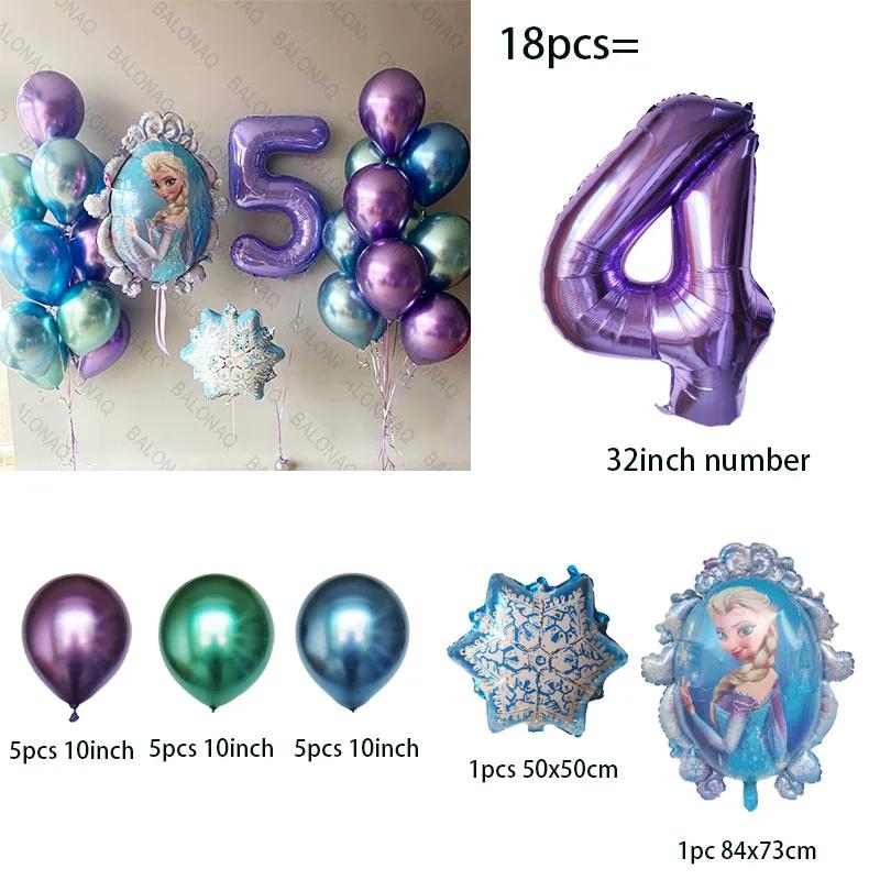 

Frozen Birthday Party Decorations Number Balloon Snowflake Balloons Winter Wonderland Supplies 5rd for Round Sensory Durable Bouncy Elastic as picture