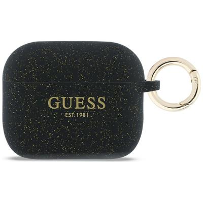 Guess Silicone Glitter Ring Case for AirPods Pro 3 Black