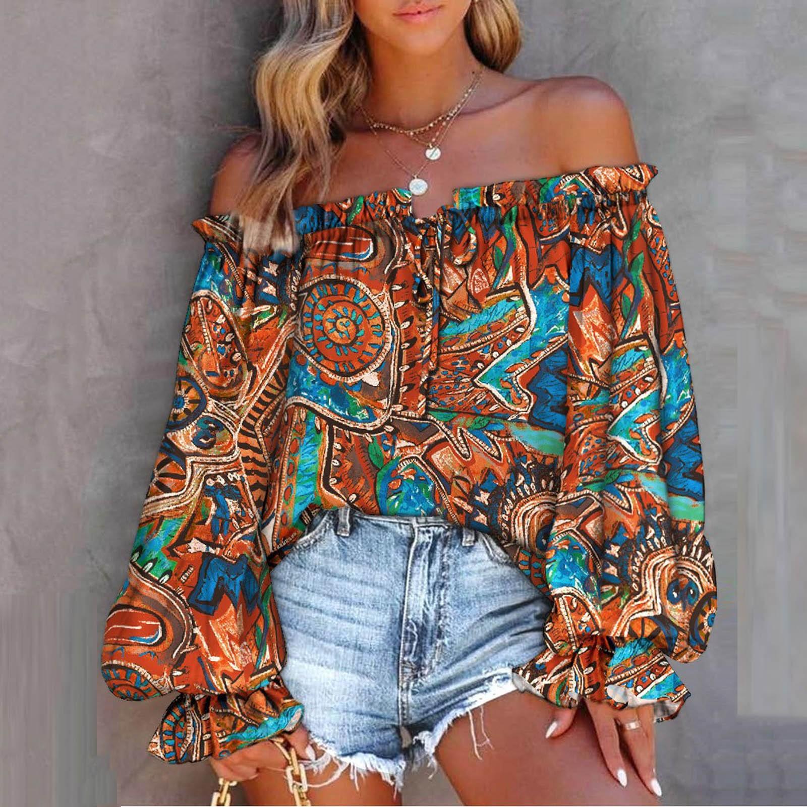 

Женские повседневные свободные рубашки с вырезом и длинным рукавом с принтом, футболки, футболки L