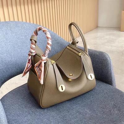 Kabelka z hovězí kůže Nový vzor liči Kožená taška typu bucket přes rameno/crossbody Přenosná dámská taška