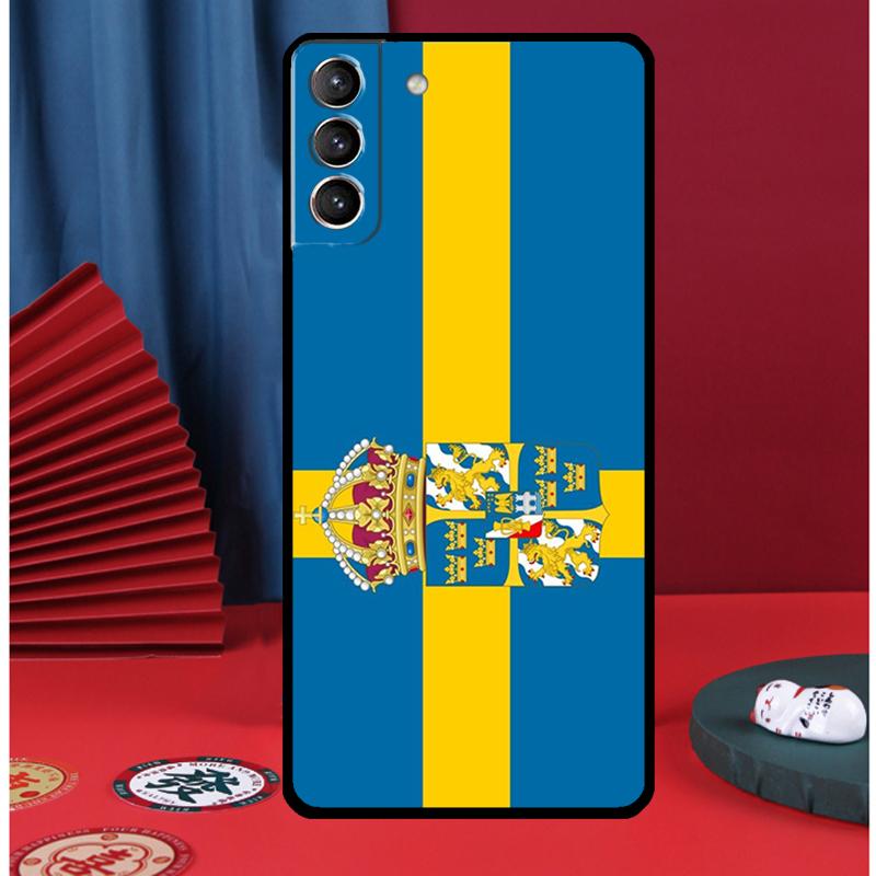 Чехол для телефона со шведским флагом для Samsung Galaxy S25 Ultra S9 S10 S20 S21 FE S22 S23 Plus S24 Ultra Задняя крышка Galaxy S23 Plus