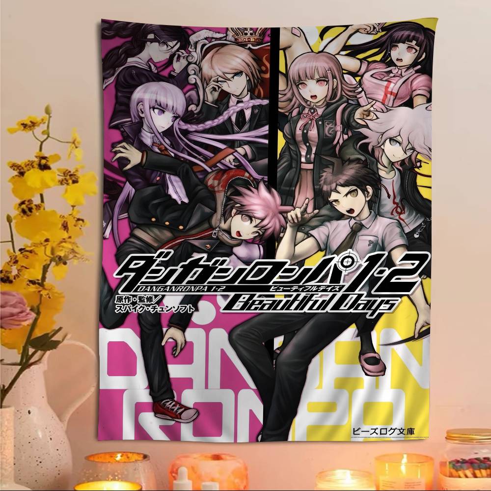 Anime Game Danganronpa Chart Tapestry Art Science Fiction Room Home Decor Cheap Hippie Wall Hanging