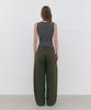 CLUNY Volume Curved Wide Cotton Pants - Khaki
