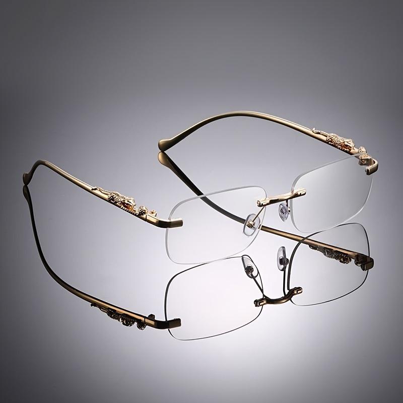1 Pair of Frameless Rectangular Anti Blue Light Glasses for Both Men and Women Simple and Fashionable