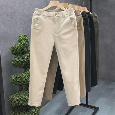 Herren Sommer Trendige Dünne Baumwolle Gerade Hose - Lässig & Business 9-Punkt Hose