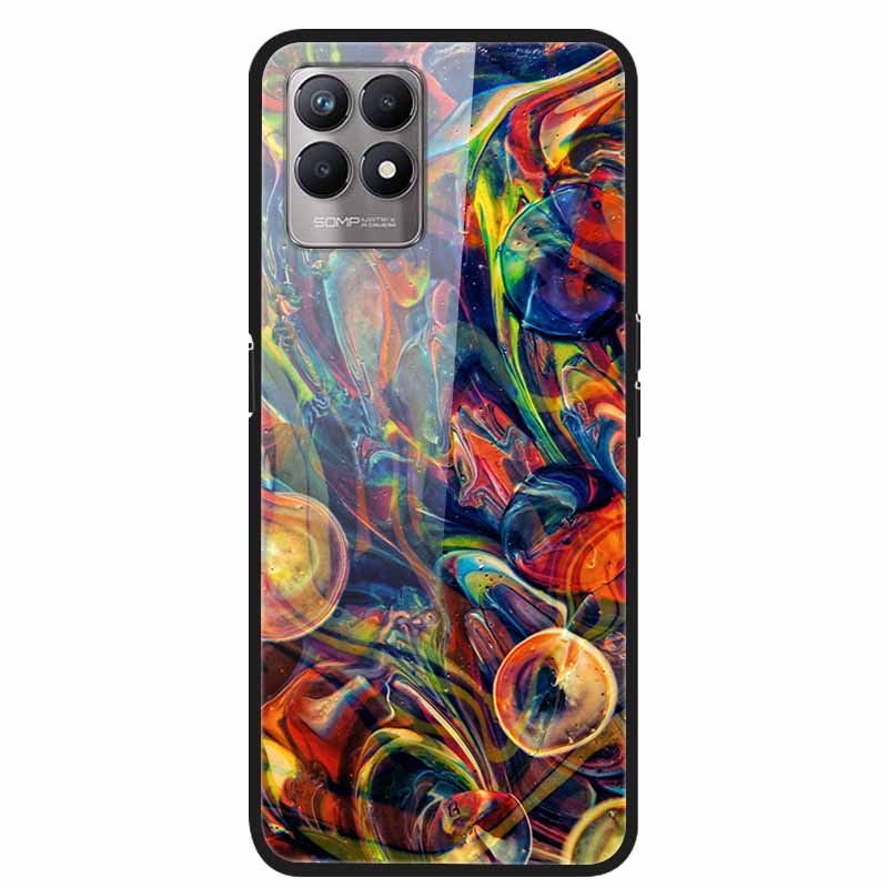 For Realme 8i Cases Realme 8 5G Tempered Glass Hard Back Cover For Realme8 Phone Cases Soft Bumper Fundas for Realme 8 i Realme8