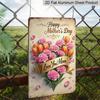 2D Flat, Vintage Mother'S Day Wall Art - "Happy Mother'S Day" Floral Design with Tulips & Carnation, Golden Ribbon "I Love You Mom" - Charming 8x12