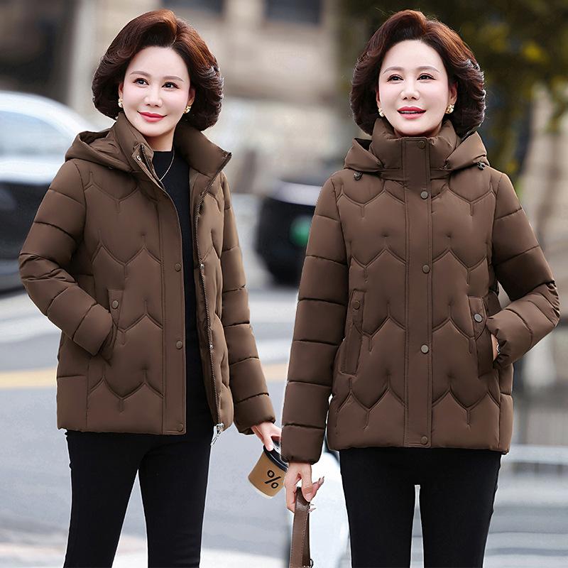 Women’s Short Hooded Windproof Thicken Warm Winter Jacket Gift for Mom