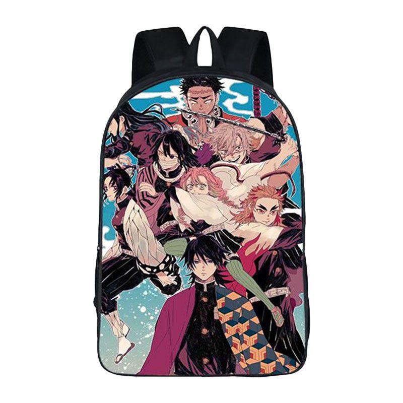 Stylish Demon Slayer School Bag Backpack With Adjustable Comfortable Straps For Boys And Girls