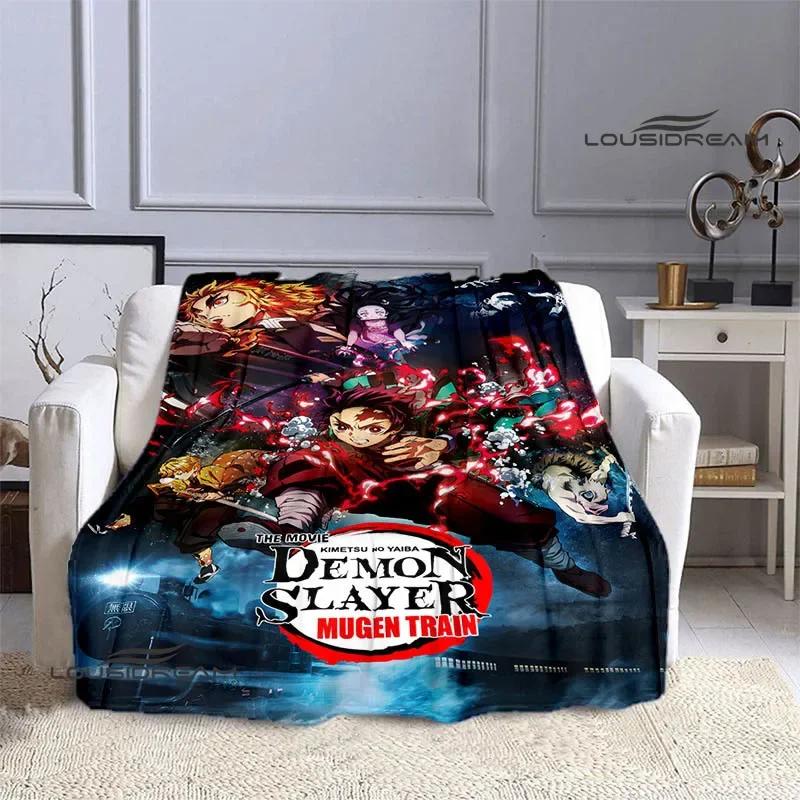 Demon Slayer Cartoon Deka s potiskem Dětské Teplé deky Flanel Měkká a pohodlná podšívka do postele Dárek k narozeninám