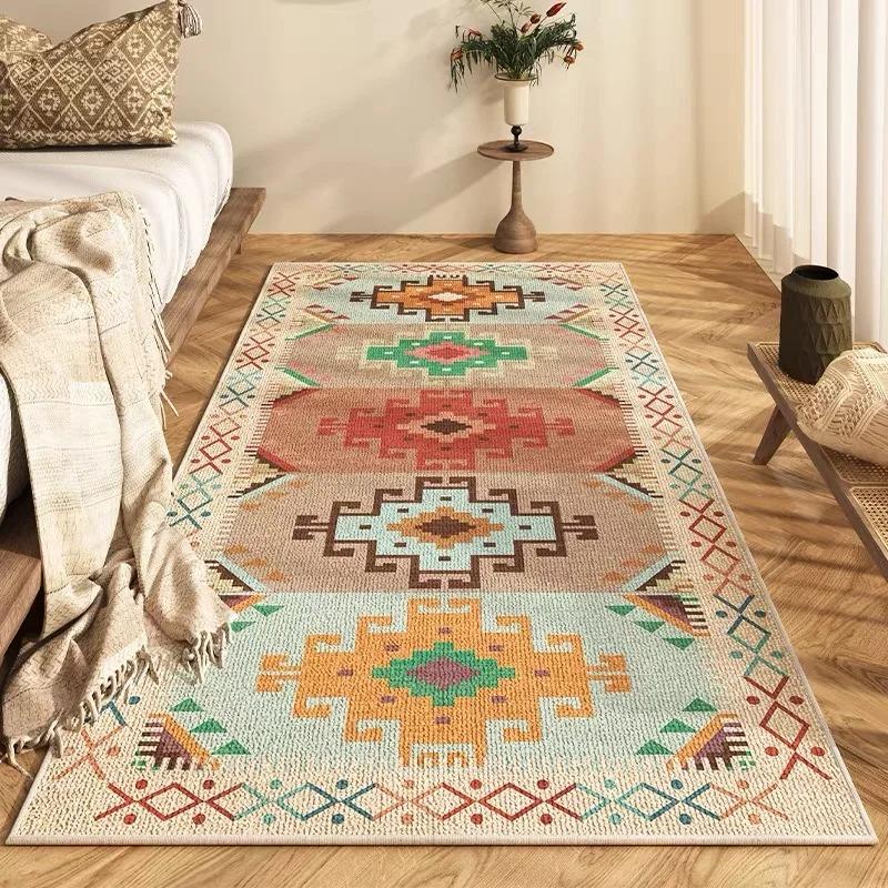 Vintage Persian Carpet for Living Room Bedroom Bohemia Turkish Morocco Ethnic Rugs UnSlip Mandala Geometric Door Mat Poster Mat