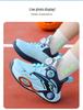 Babudou Boys' Autumn Leather Breathable Sneakers - Mid-Large Child Basketball Shoes with Rotary Button, Ideal for Running.
