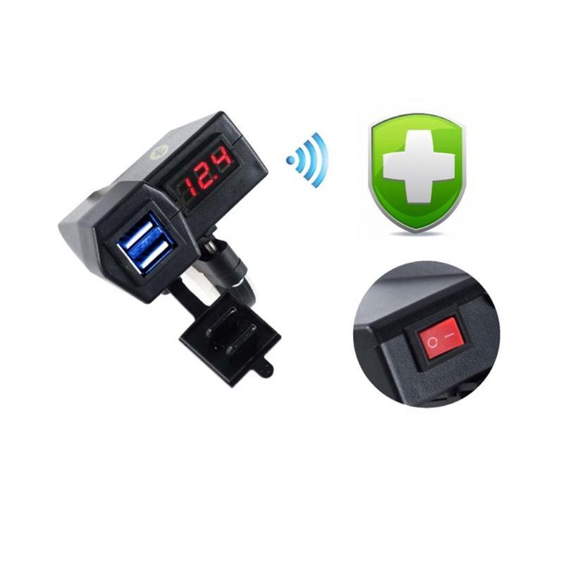 Wasserdichter 12V Motorrad Dual-Port USB-Lader LED Voltmeter Mit GPS-Positionierung