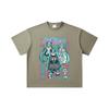 260 GSM Double Yarn 32 Count 100% Cotton Vocaloid V1 Hatsune Miku Print Unisex Heavy Cotton T Shirt