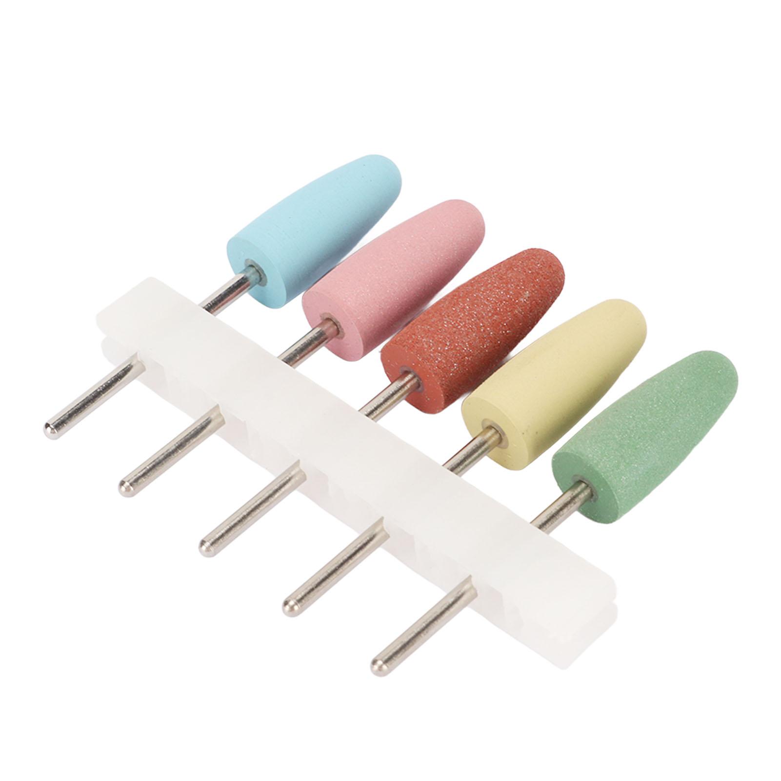 

5pcs Nail Drill Bit Professional Portable Silicone Cuticle Remover Bits Nail Art Tool for Nail Artist Novice