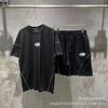 European and American Trendy Brand Sy Hip-hop Street Trend Loose Round Neck Short-sleeved T-shirt Casual Shorts Suit Men