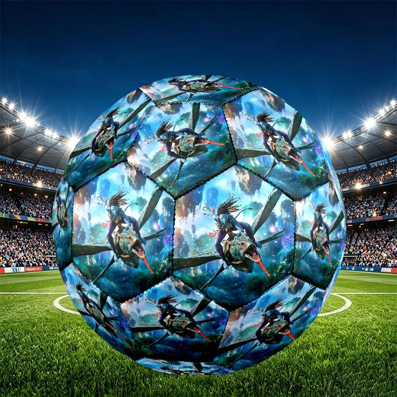 Avatar Print Size 5 Soccer Ball, PU Wear Resistant Football for Match Training and Daily Practice, Birthday Gift for Soccer Fans