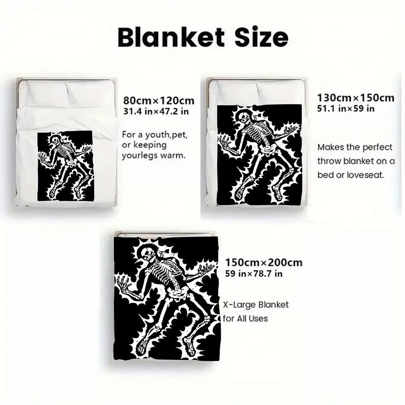 Electrified Skull 2D Flat Pattern Flannel Blanket High quality All Seasons Warmth and Comfort Perfect for Christmas Gifts.MMT0918384