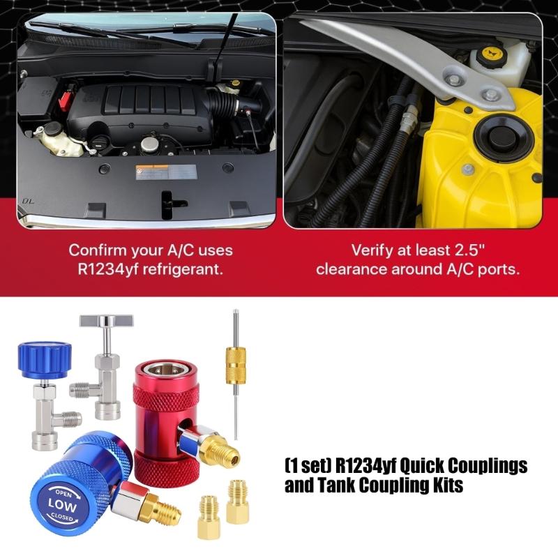 R1234yf Coupler Tool Ergonomic Design Fast Secure Refrigerants Line Connections for Air Conditioning Applications