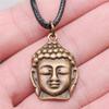 17 stilar Buddha-staty Hänge Halsband Svart Läderkedja Halsband Fabrikspris Handgjorda Smycken