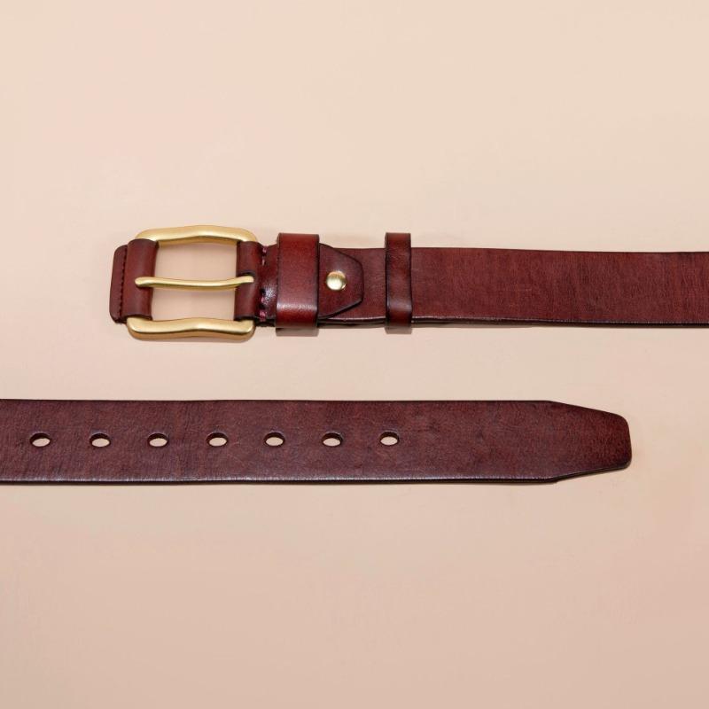 New Men's Leather Pin Buckle Belt Fashion Casual First Layer Cowhide Belt