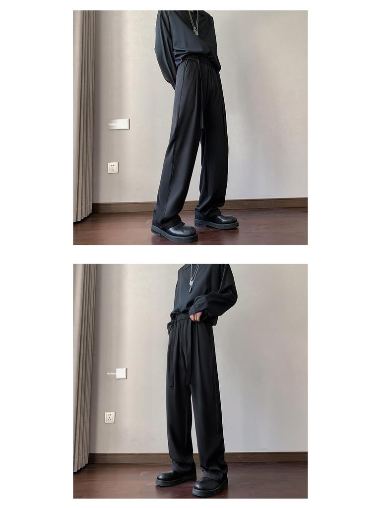 Brit Yuppie Tarzı İtalyan Drapeli Buz İpek İpli Pantolon