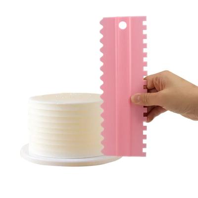 Strumenti da forno fai da te, 4 pezzi/set, Raschietto per crema, Strumenti per decorare torte e pasticcini mousse, Raschietto per torte con motivo, Pettine per glassa