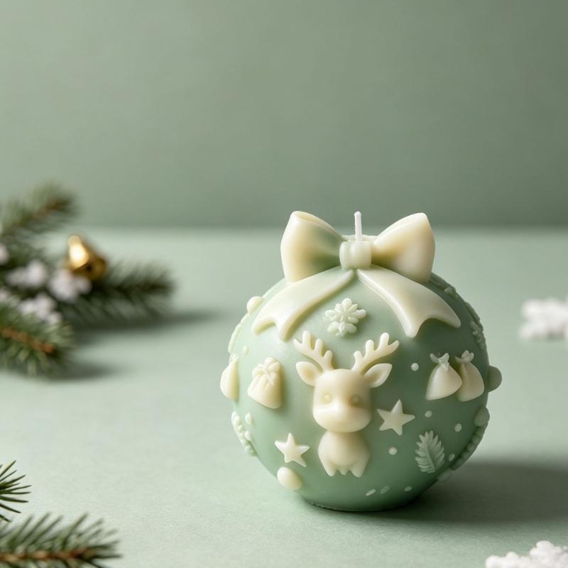 Christmas Candle Making Mould, Flexible Construction and Detailed Cavities for Handmade Soap Holiday Decoration Wax Casting