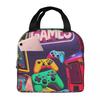 Fluorescent Neon Games Console Insulated Lunch Bag for Women Kids Leakproof Food Boxes Thermal Lunch Box Tote