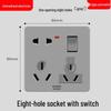 86 Type One-Gang Multi-Function Socket with Switch, High-Power Ten-Hole Panel
