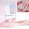 Rotatable Mirror LED Makeup Mirror Brush Set LED Lights Makeup Brush Box  Daily Use