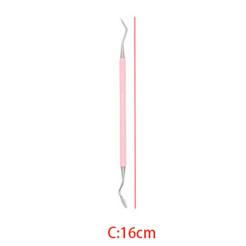 3Pcs Dental Probe Mouth Mirror Tweezers Stainless Steel Pink Color Double Heads Hygiene Explorer Probe Hook Dentist Tool