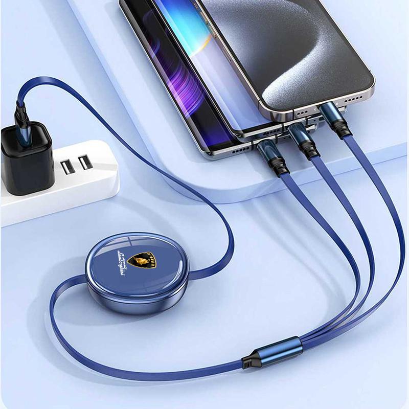 3-in-1 Interface Car Charger Data Cable Safe Fast Charging For Lamborghini Urus Huracan Aventador Premium Auto Accessories
