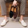 FashionBrand Men's Casual Leather Shoes Mens Fashion Patchwork Party Wedding Loafers Moccasins Men Slip-on Comfortable Driving Flats
