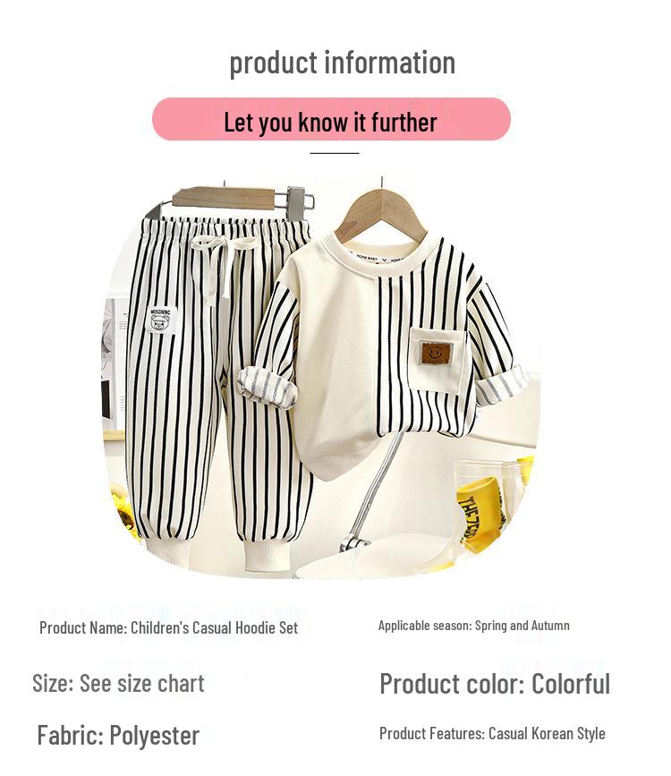 2024 Trendy Korean Style Round Neck Long Sleeve Sweatshirt for Boys and Girls - Children's Fashionable Spring/Autumn Wear