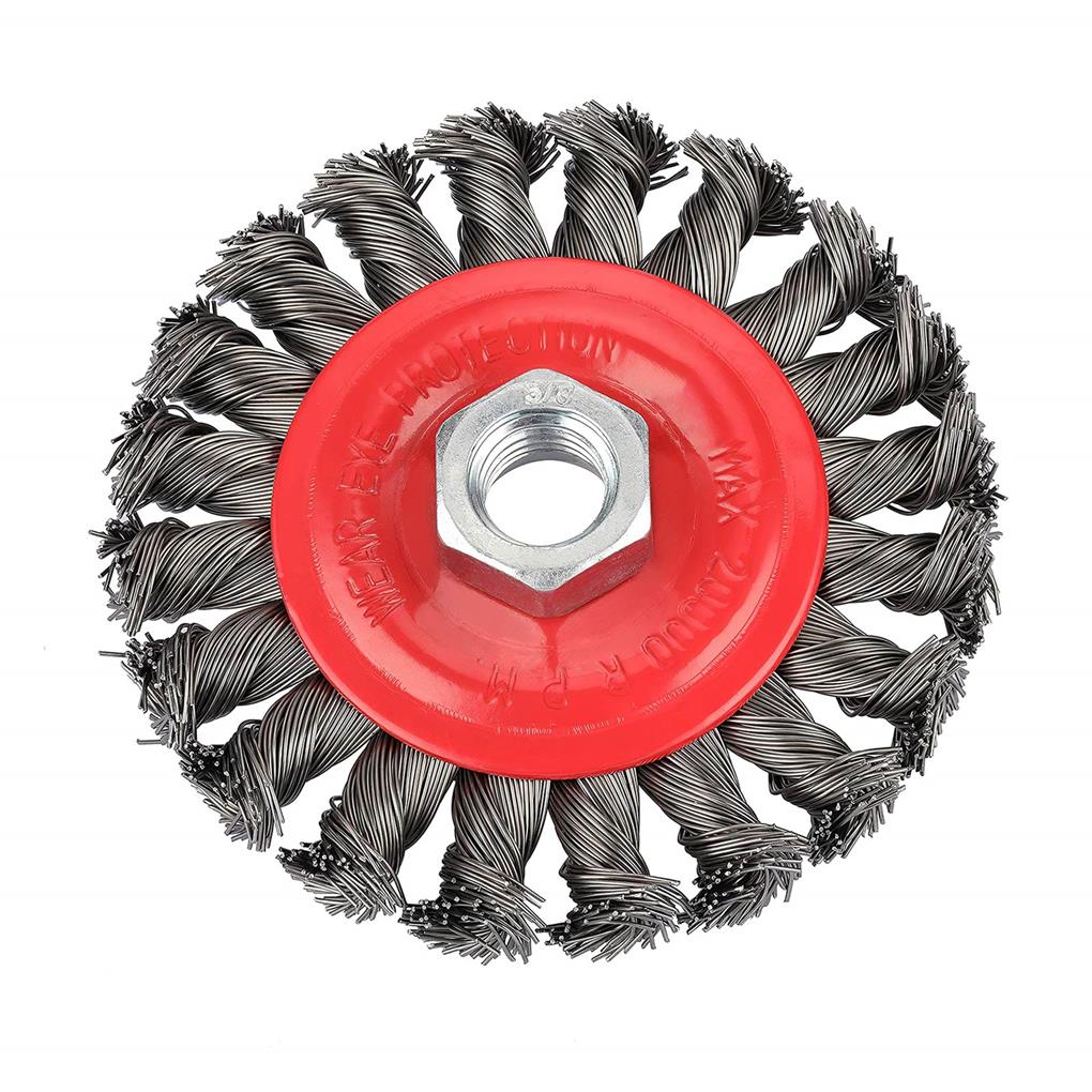 Gezopfte Drahtbürste Gewindeaufnahme Knoten Tragbare Winkelschleifer-Zopfbürsten Rostentfernungswerkzeuge für Außen